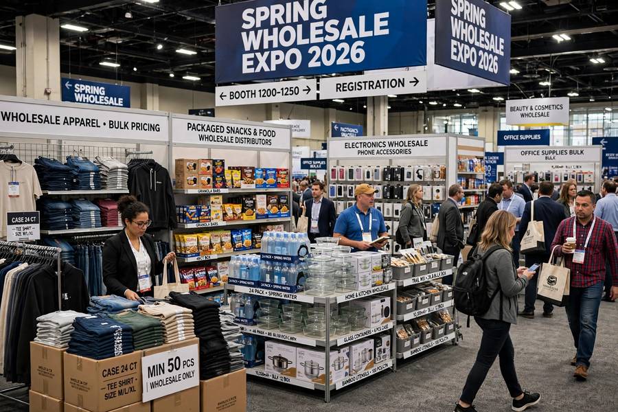 Exploring vendor booths at a trade show, a key tactic for how to find suppliers for subscription box