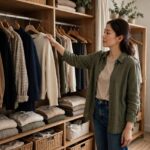 How to Find Your Personal Style: A Chic Step-by-Step Guide Woman choosing outfit from organized wardrobe