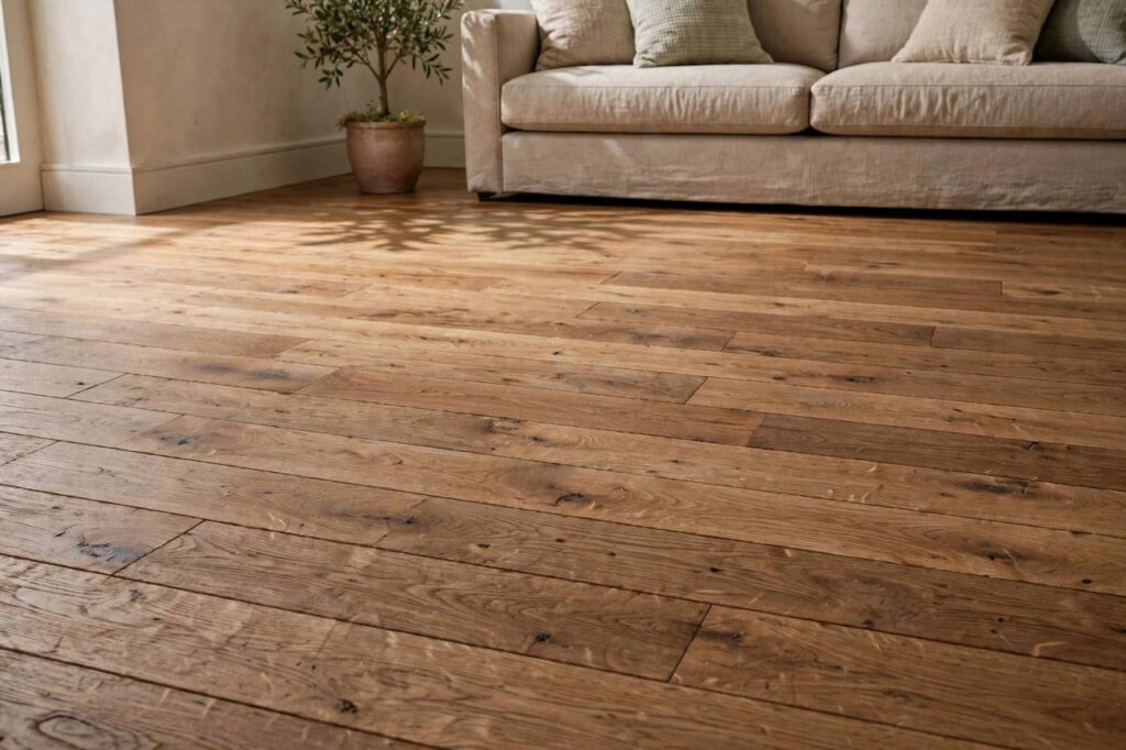 Hardwood floor with visible boards in a home