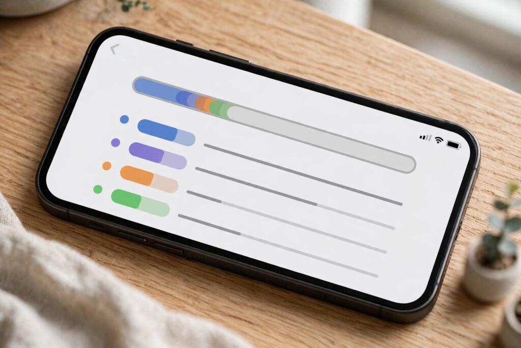 iPhone displaying iCloud storage settings