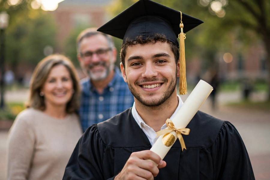 Graduate celebrating after figuring out how to get a GED