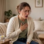 How to Get Rid of Hiccups Fast: 12 Remedies That Actually Work Person holding their chest with hiccups at home