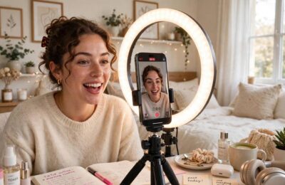 Creator filming content to grow on TikTok