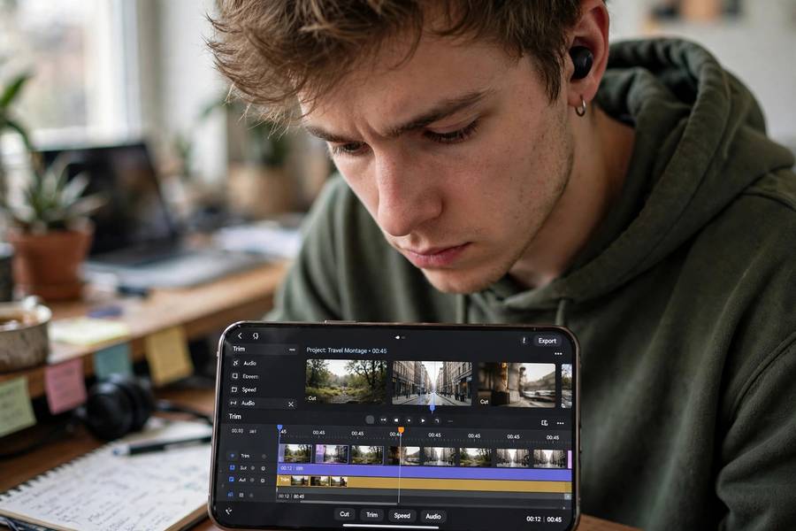 Editing videos as part of how to grow on TikTok