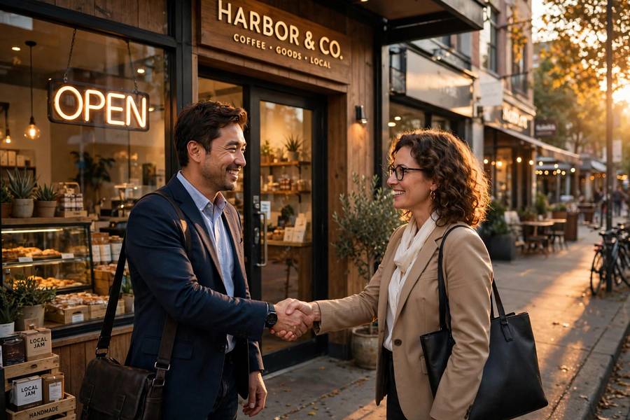 Business partners celebrating growth after applying how to grow small business strategies
