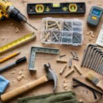 How to Hang Shelves on Drywall: A Beginner's DIY Guide DIY tools laid out for hanging wall shelves