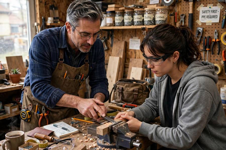 Training a new hire hands-on, the onboarding phase of how to hire first employee small business