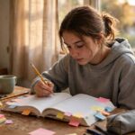 How to Improve Reading Comprehension: 10 Proven Strategies Student practicing reading comprehension strategies with an annotated textbook