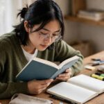 English learner reading a graded reader book