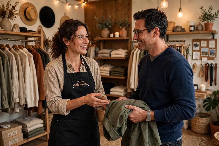 Helping a customer choose, a key moment in how to increase sales for small business