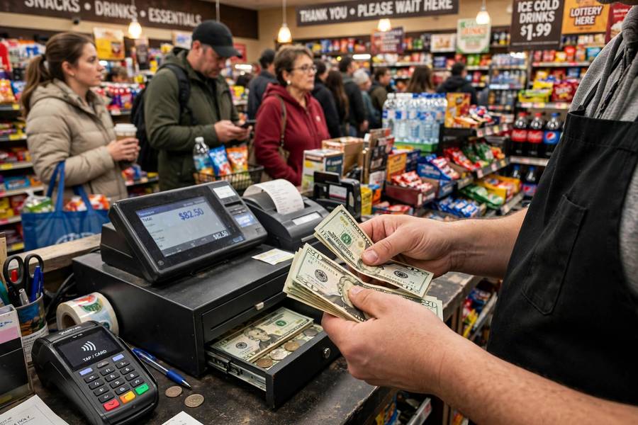 Busy checkout counter showing what happens when you master how to increase sales for small business