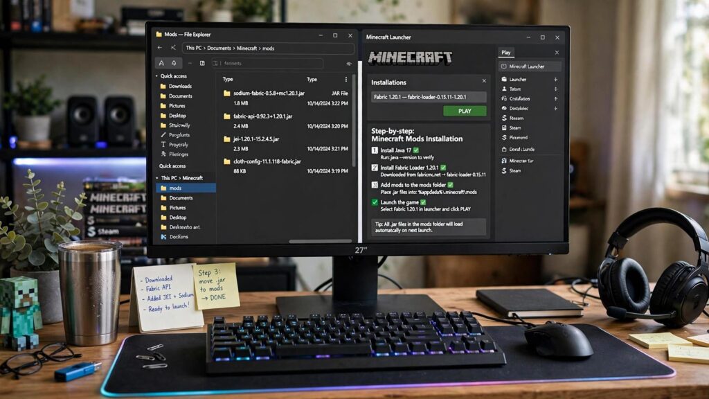 Installing Minecraft mods on a computer step by step
