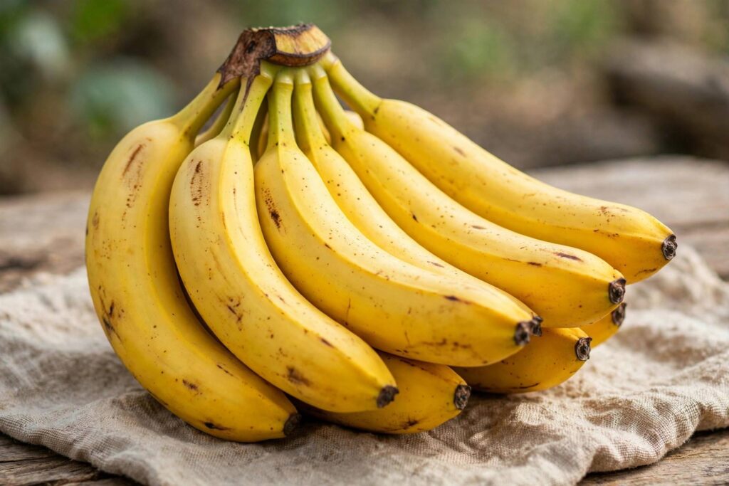 Bunch of ripe yellow bananas