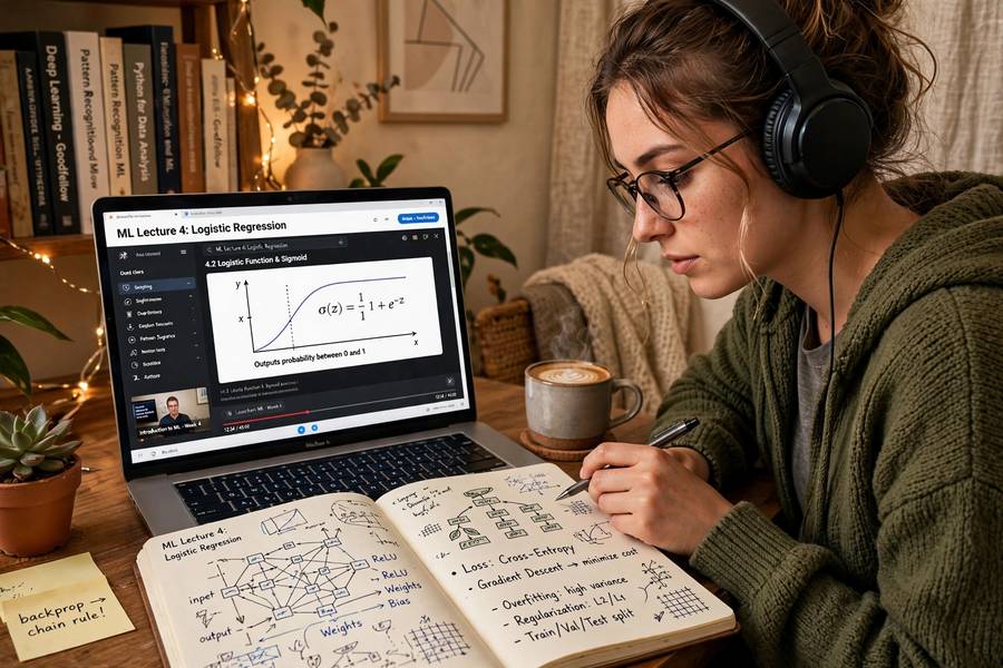 Watching a machine learning lecture online