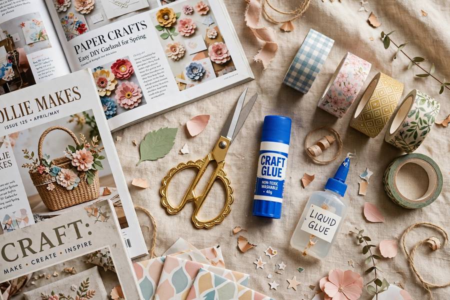 Craft supplies for learning how to make a vision board