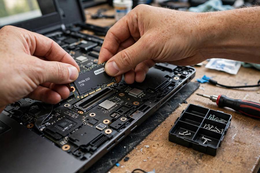 Installing an SSD upgrade, the single biggest hardware fix for how to make your computer faster
