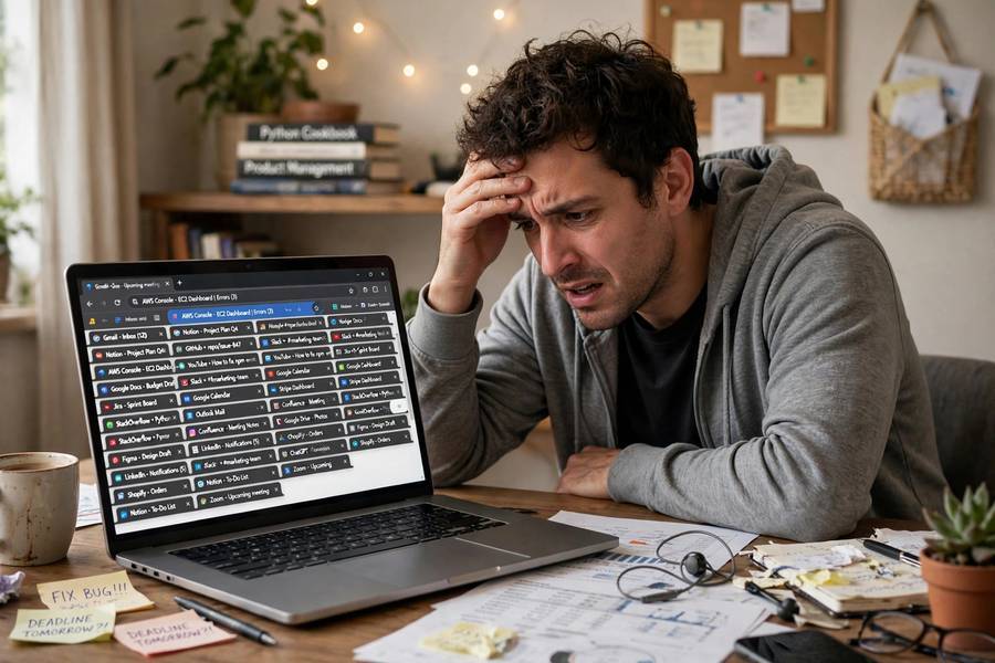 Too many browser tabs open, a common reason people search how to make your computer faster