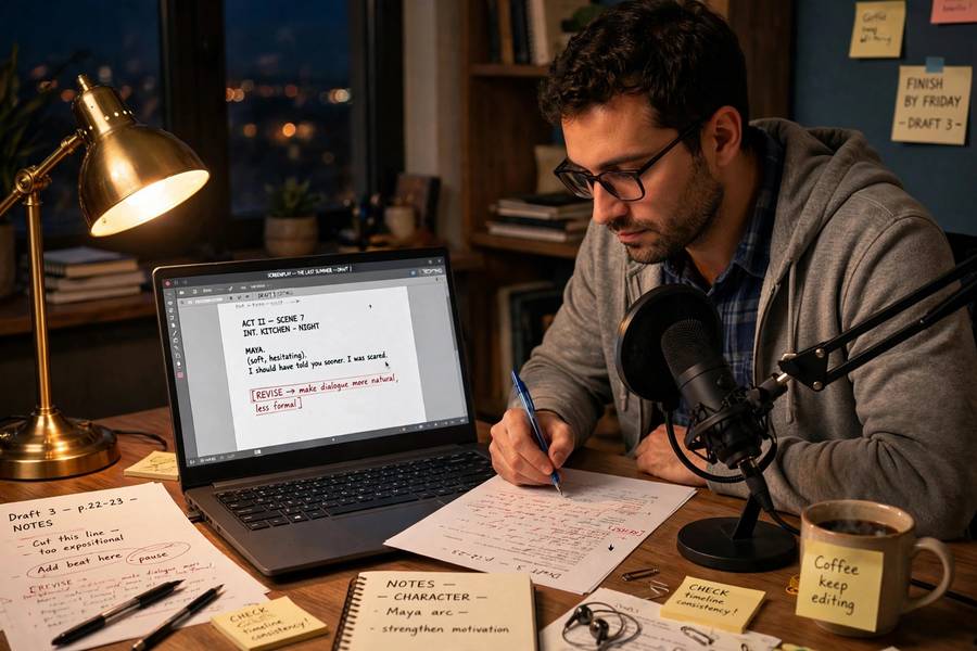 Rewriting a script so the text to speech narration sounds natural