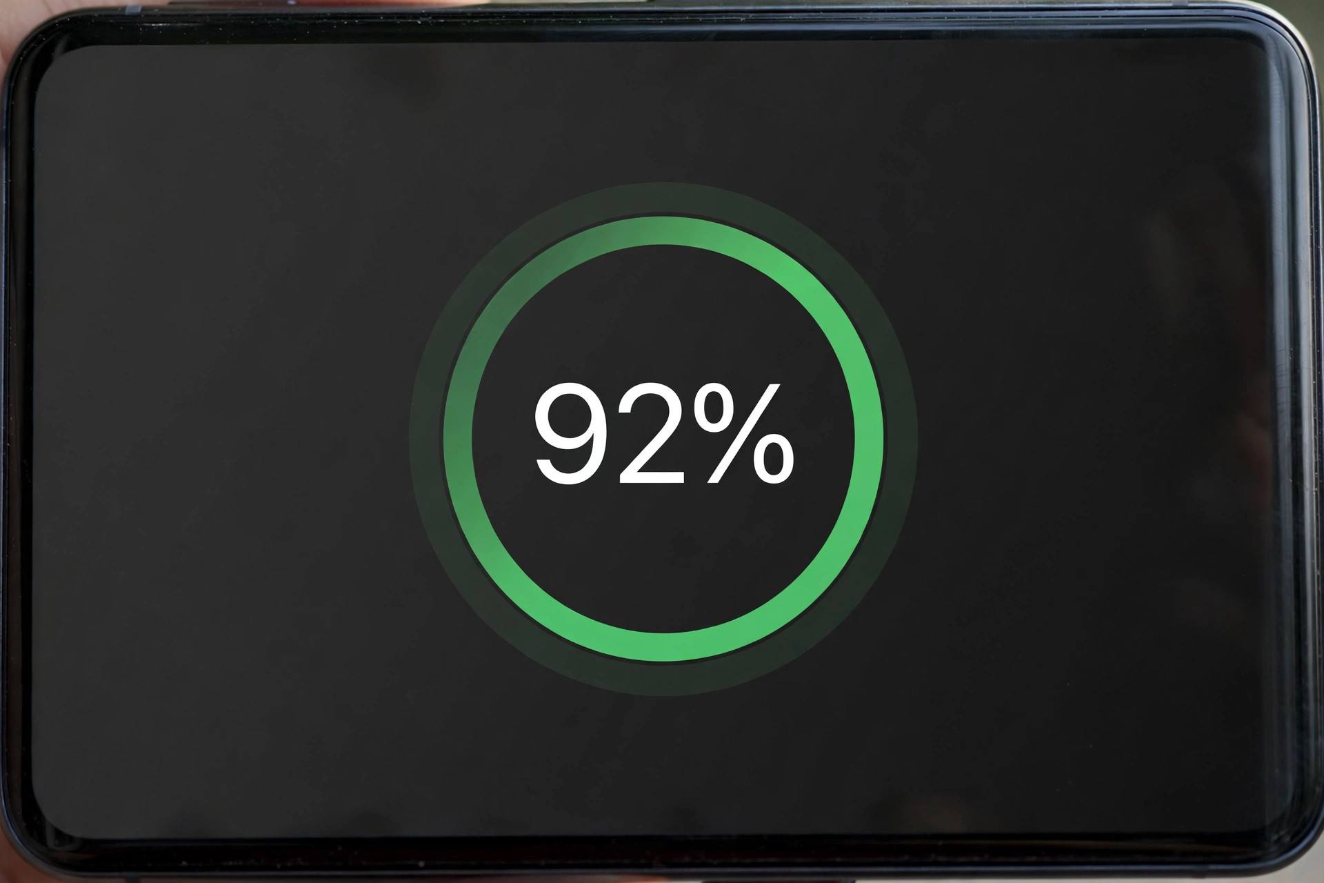 Close-up of phone battery health percentage in settings