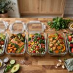 How to Meal Prep for Beginners: Your Friendly Guide to Stress-Free Weekly Meals Glass meal prep containers filled with colorful healthy lunches arranged on a kitchen counter