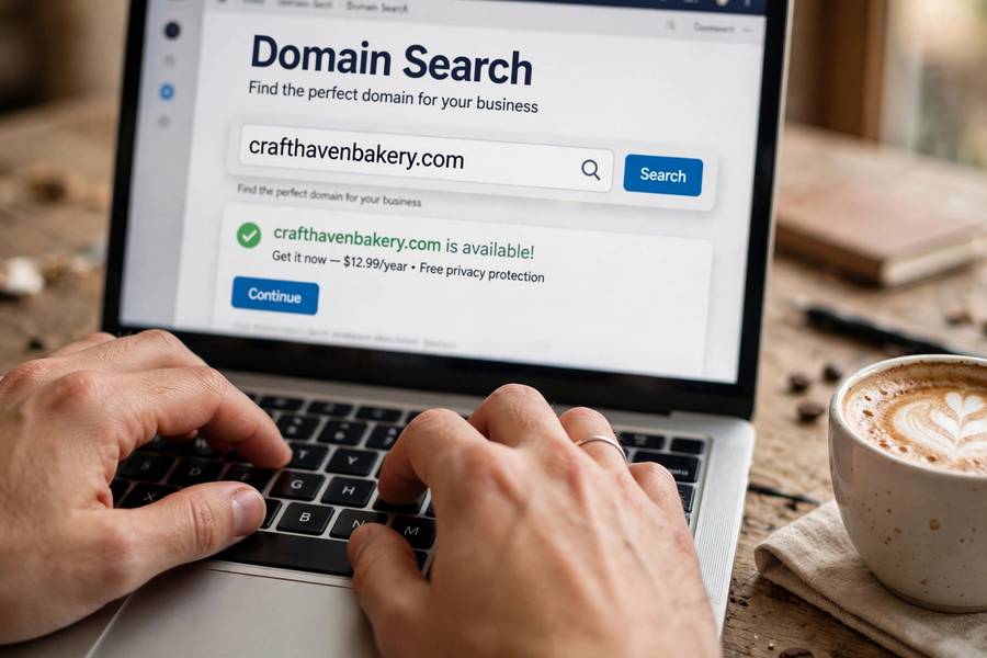 Checking domain availability for a new business name