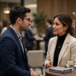 How to Network as an Introvert (Without Faking Extroversion) Two professionals having a quiet one-on-one conversation at a networking event