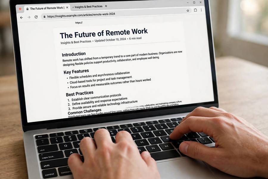 Writing a clearly structured article optimized for AI search citation