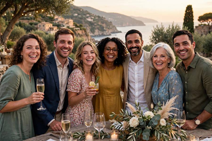 Guests at destination wedding