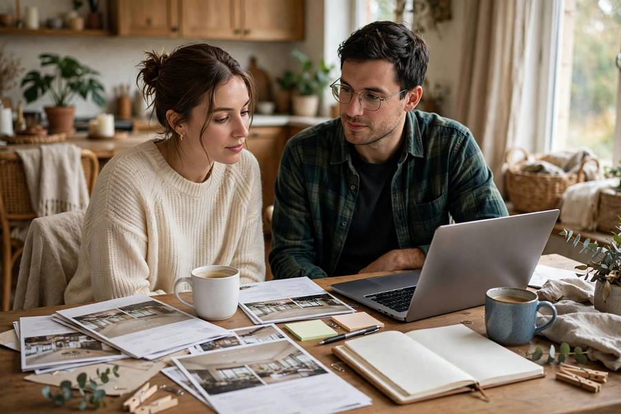 A couple planning their wedding — learning how to plan a wedding starts with budget and guest list