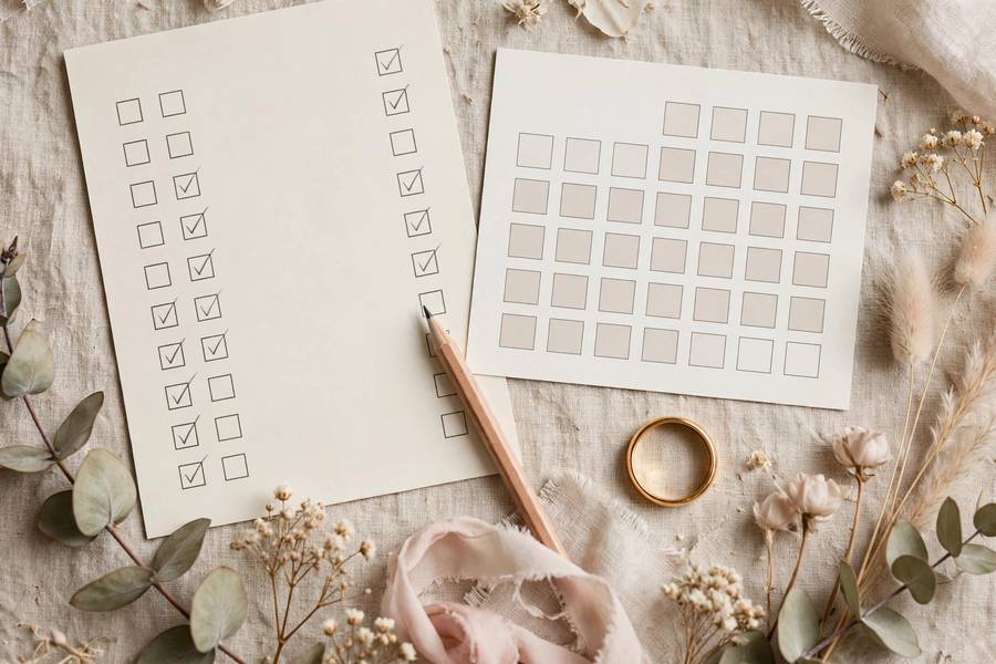 Wedding planning steps illustration