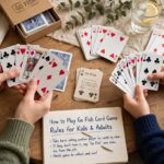 How to Play Go Fish Card Game: Rules for Kids & Adults Fanned playing cards in hands during a family card game