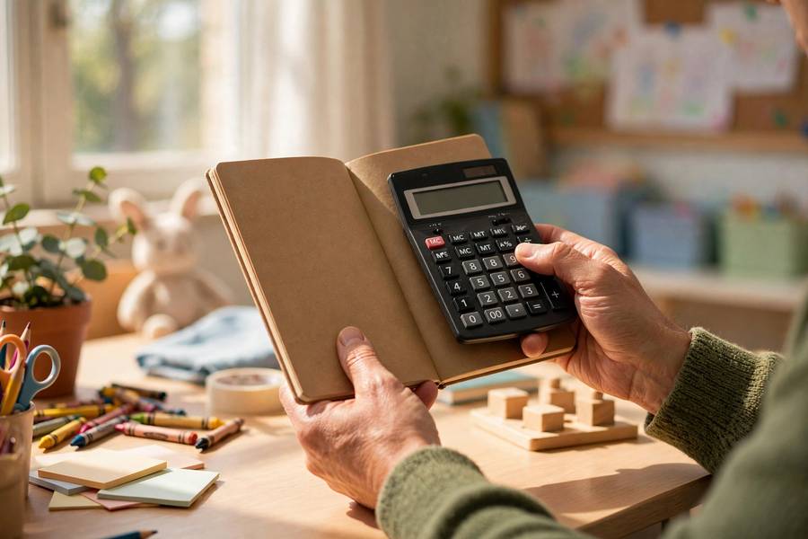 Calculating rates for how to price daycare services at a daycare office desk