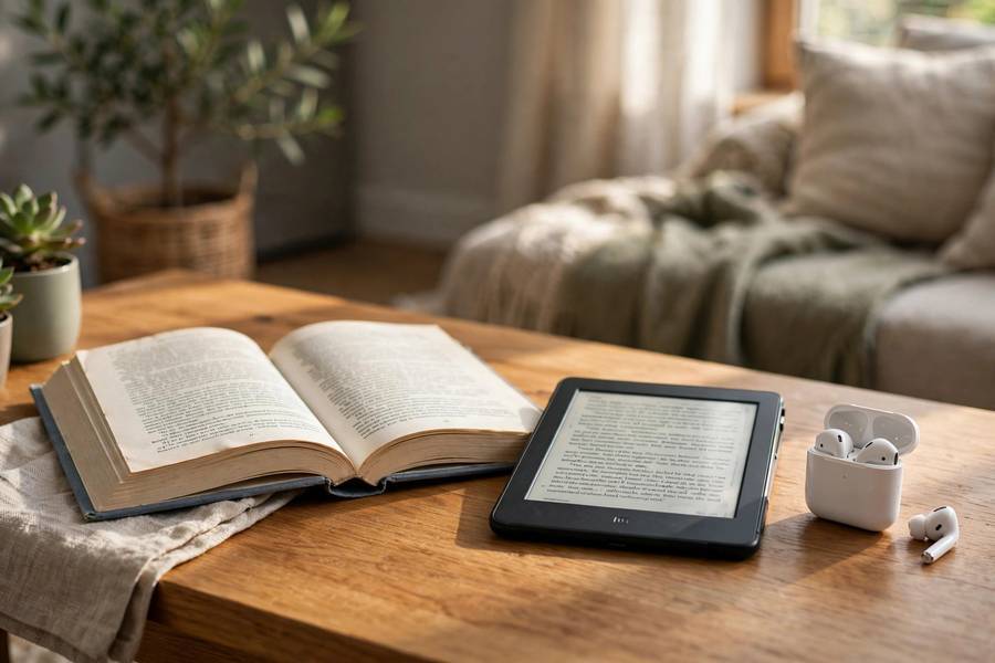 Combining print, e-books, and audiobooks to read more books each year