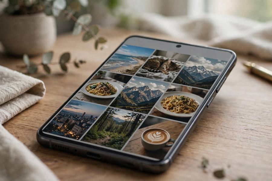 Samsung Gallery recycle bin open on a Galaxy phone