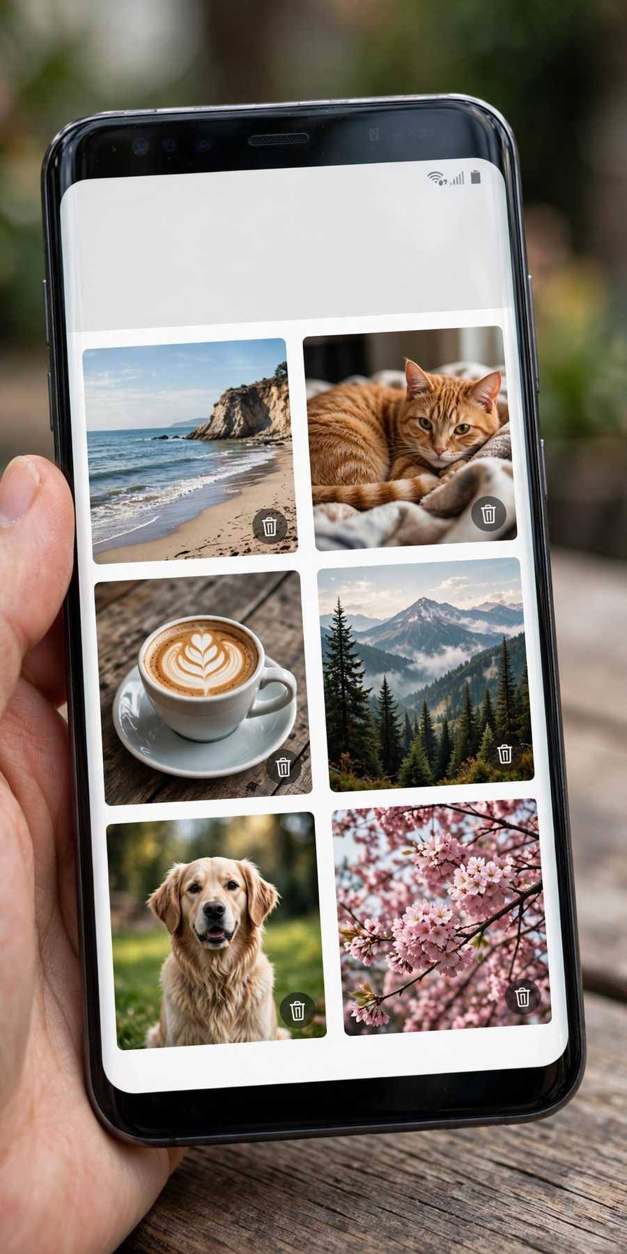 Samsung Gallery recycle bin showing deleted photos