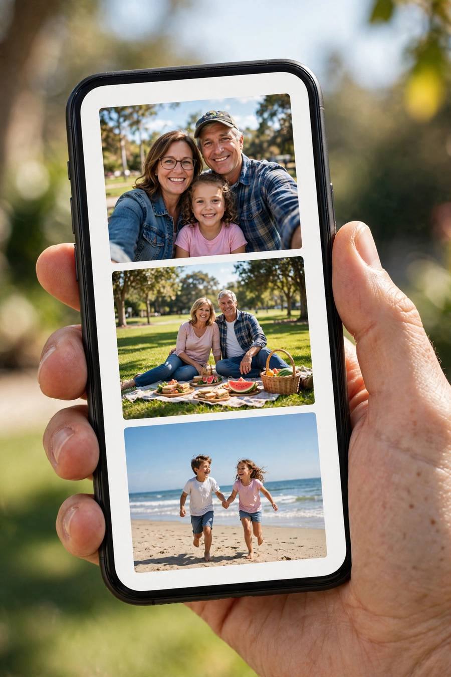 Shared photo album open on an iPhone