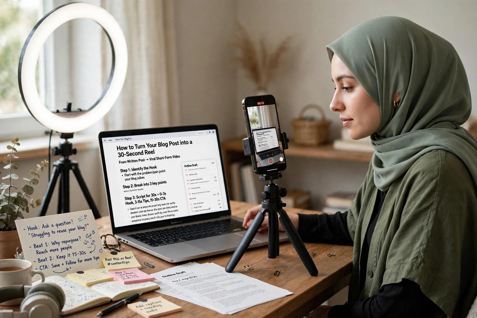Turning a blog post into short-form social media video