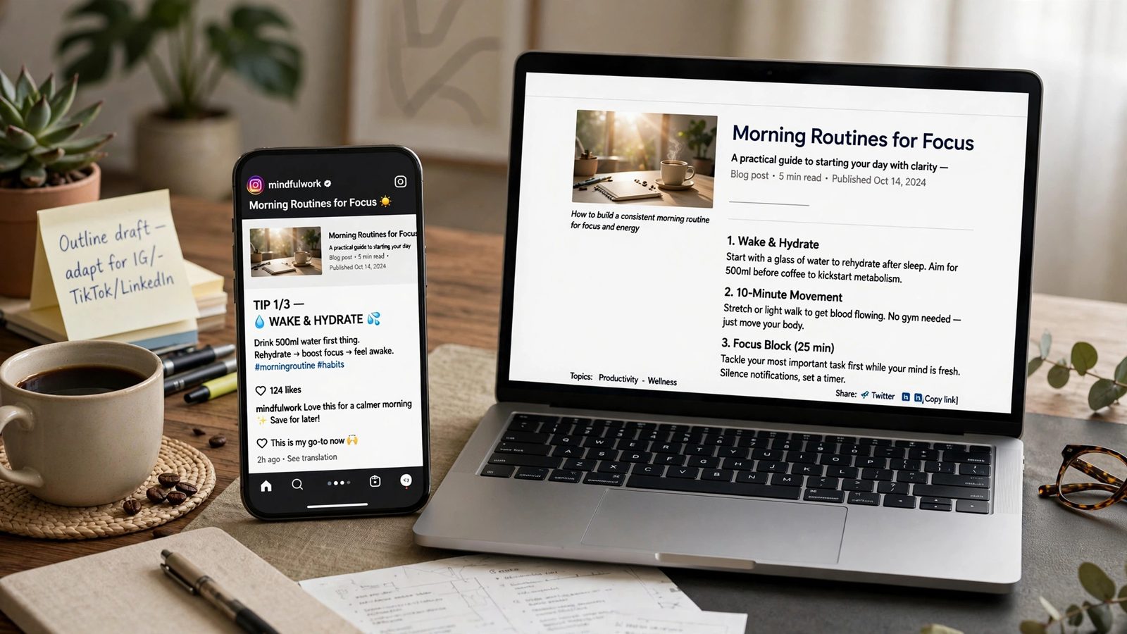 Adapting one blog post for different social media platforms