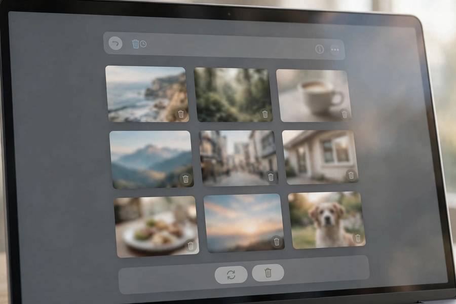 Recently Deleted album in iCloud Photos on the web