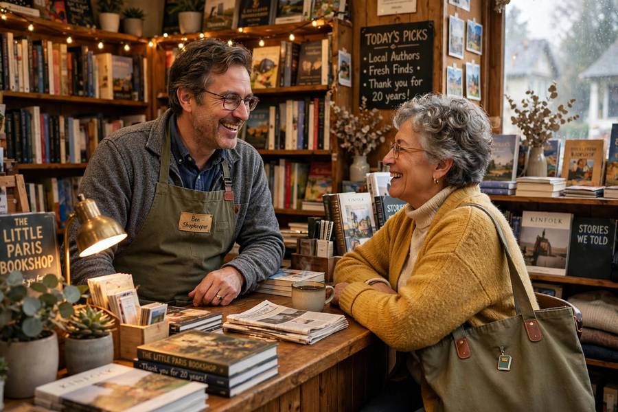 Longtime customer relationship in a bookstore, the payoff of how to retain customers small business