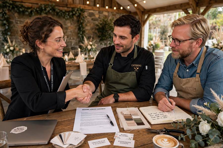 Negotiating with a wedding vendor over a contract