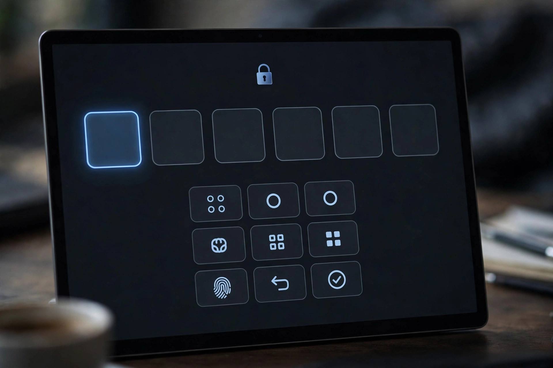 Physical security keys next to a laptop for account protection
