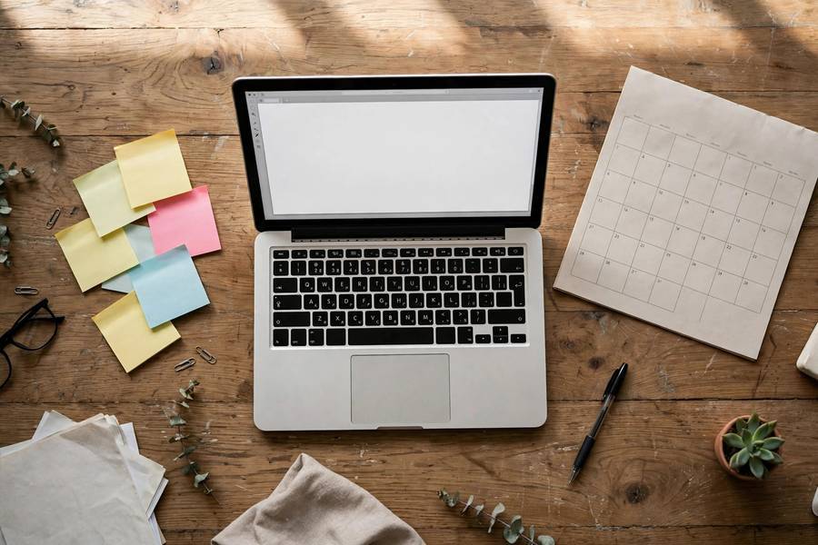 Content planning setup for how to start a blog with editorial calendar