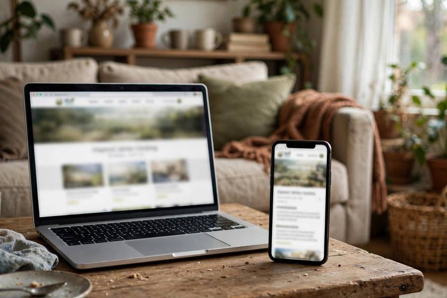 Published blog viewed on laptop and phone after learning how to start a blog