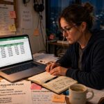 How to Start a Business: The No-Fluff Guide (From an Advisor) Entrepreneur planning at night, the reality behind how to start a business