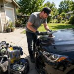 How to Start a Car Detailing Business: Low-Cost Launch Guide Mobile detailer polishing a car showing how to start a car detailing business