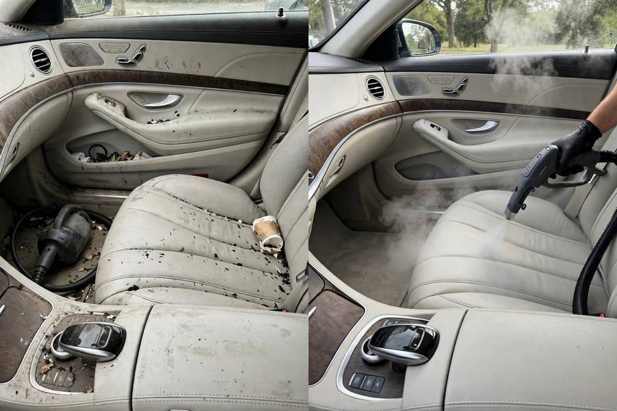 Interior deep cleaning service illustrating how to start a car detailing business offerings