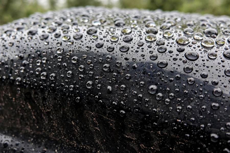 Water beading effect on ceramic coated car paint