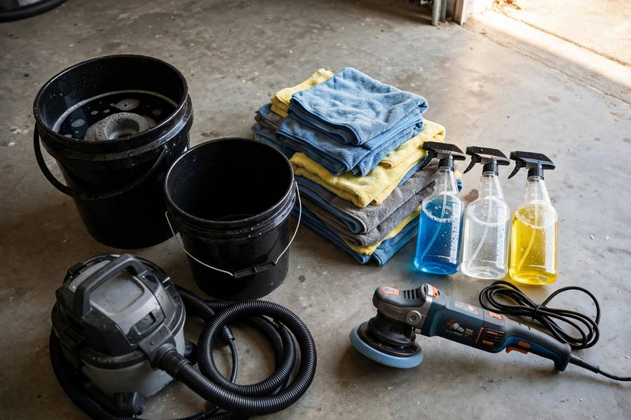Starter equipment kit needed for how to start a detailing business with no experience