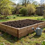 How to Start a Garden From Scratch: My First-Year Playbook New raised bed vegetable garden built on a former lawn patch on a bright spring day